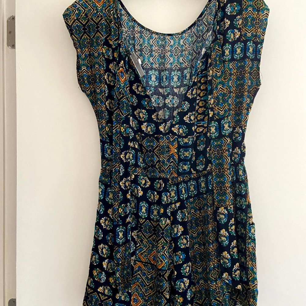 Multi-Patterned Romper With Back Bow - image 3